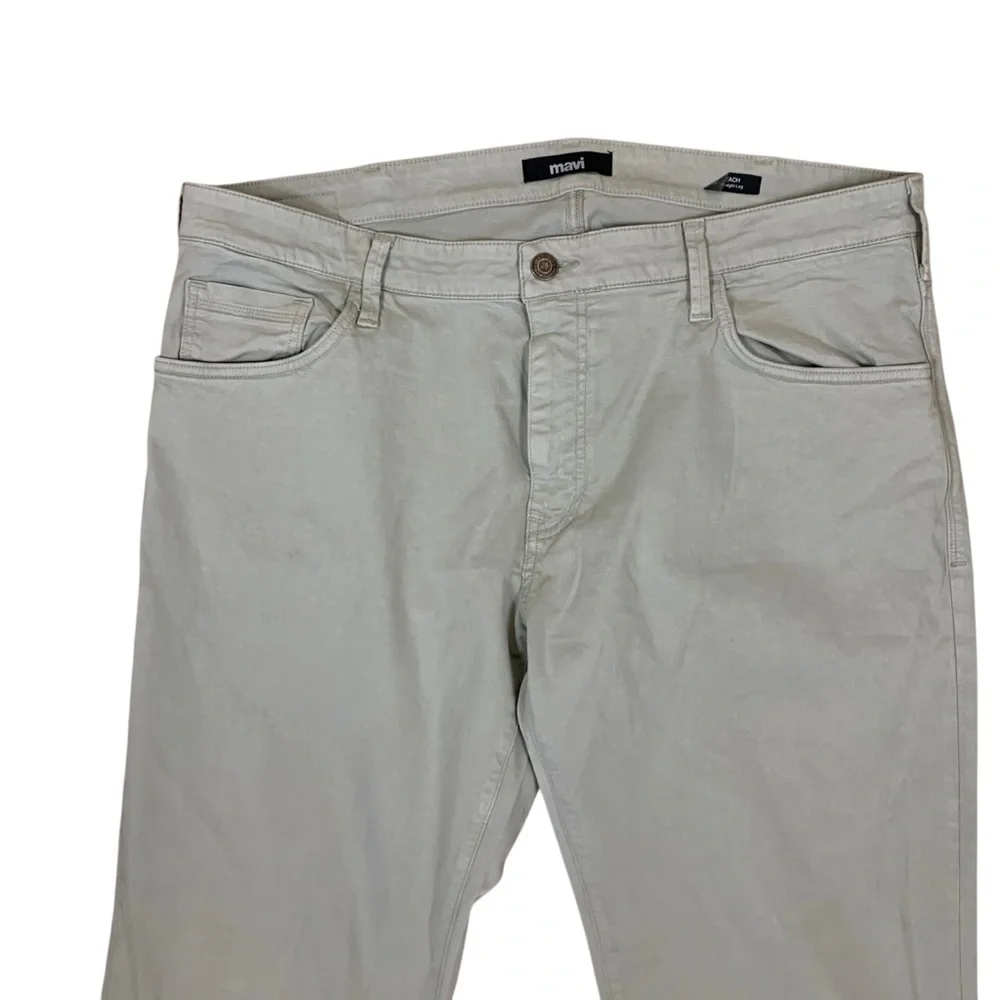 Mavi Zach Straight Leg Pants Sage Green Stretch Denim 42 34